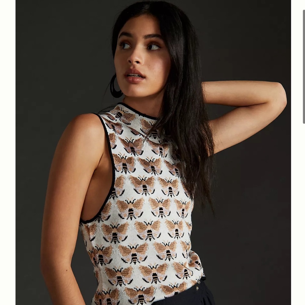 Sarah Gordon for Anthropologie Maria Mock Neck Sweater Tank